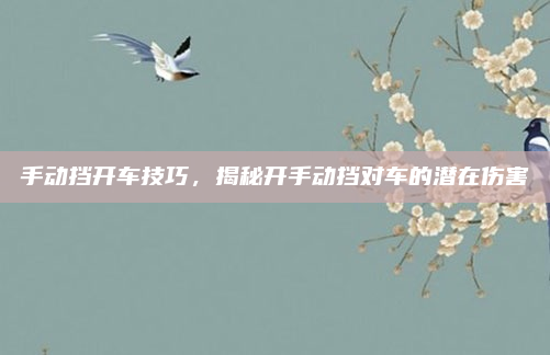 手动挡开车技巧,揭秘开手动挡对车的潜在伤害
