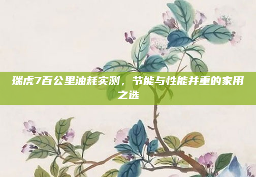 瑞虎7百公里油耗实测,节能与性能并重的家用之选