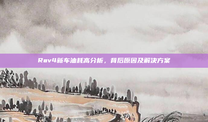 Rav4新车油耗高分析,背后原因及解决方案