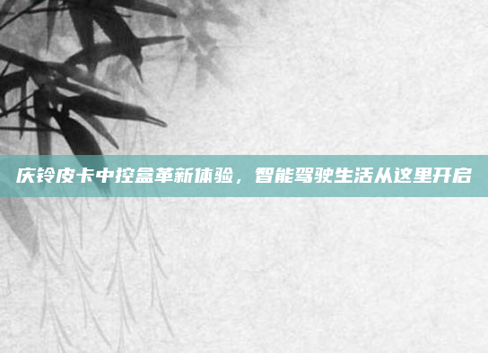 庆铃皮卡中控盒革新体验,智能驾驶生活从这里开启