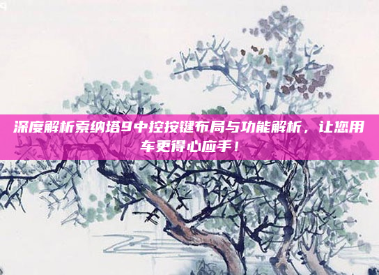 深度解析索纳塔9中控按键布局与功能解析,让您用车更得心应手!