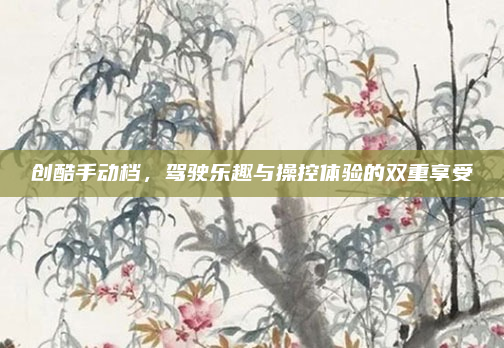 创酷手动档,驾驶乐趣与操控体验的双重享受