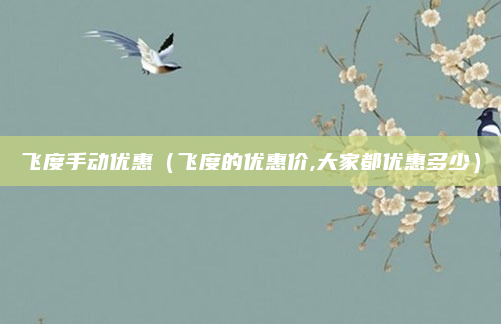 飞度手动优惠（飞度的优惠价,大家都优惠多少）