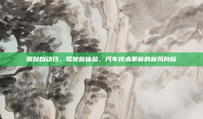 跟趾自动挡,驾驶新体验,汽车技术革新的新风向标