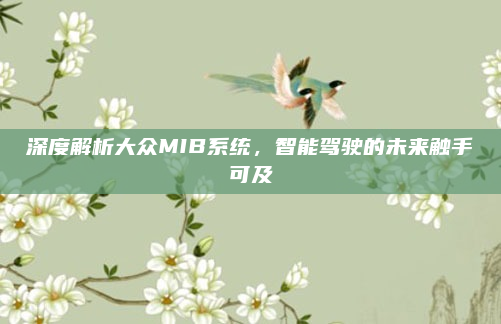深度解析大众MIB系统,智能驾驶的未来触手可及
