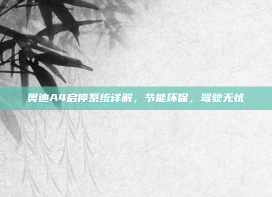 奥迪A4启停系统详解，节能环保，驾驶无忧