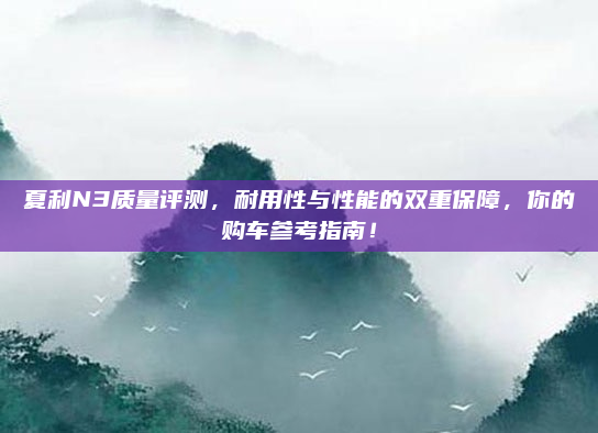 夏利N3质量评测,耐用性与性能的双重保障,你的购车参考指南!