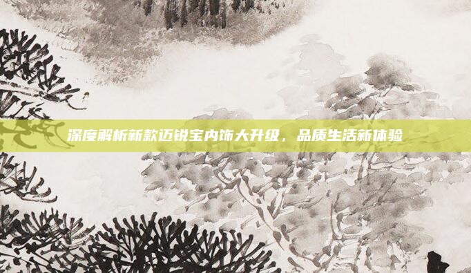 深度解析新款迈锐宝内饰大升级,品质生活新体验