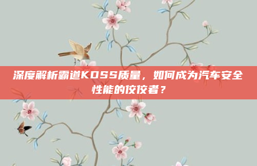 深度解析霸道KDSS质量,如何成为汽车安全性能的佼佼者?