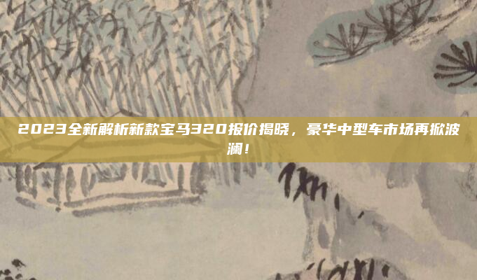 2023全新解析新款宝马320报价揭晓,豪华中型车市场再掀波澜!
