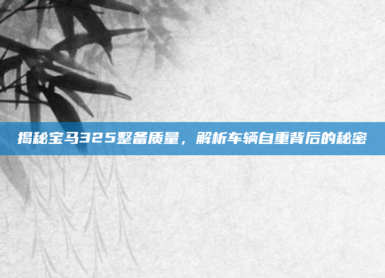 揭秘宝马325整备质量,解析车辆自重背后的秘密