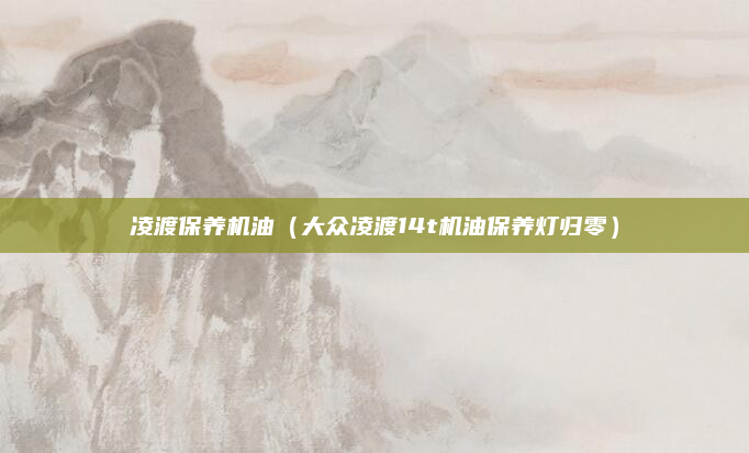 凌渡保养机油（大众凌渡14t机油保养灯归零）