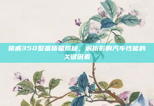 荣威350整备质量揭秘，解析影响汽车性能的关键因素
