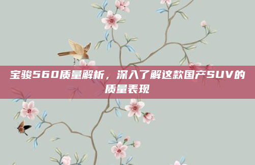 宝骏560质量解析，深入了解这款国产SUV的质量表现