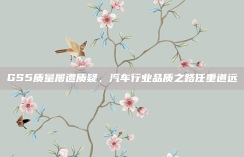 GS5质量屡遭质疑，汽车行业品质之路任重道远