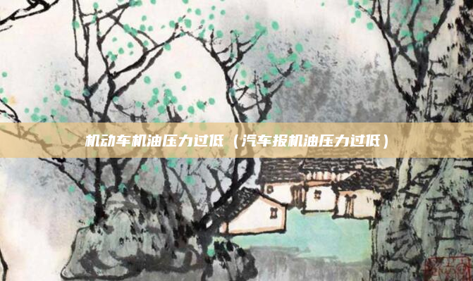 机动车机油压力过低（汽车报机油压力过低）