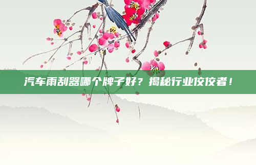 汽车雨刮器哪个牌子好？揭秘行业佼佼者！