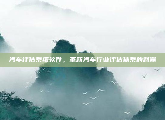 汽车评估系统软件，革新汽车行业评估体系的利器