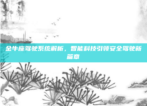 金牛座驾驶系统解析，智能科技引领安全驾驶新篇章