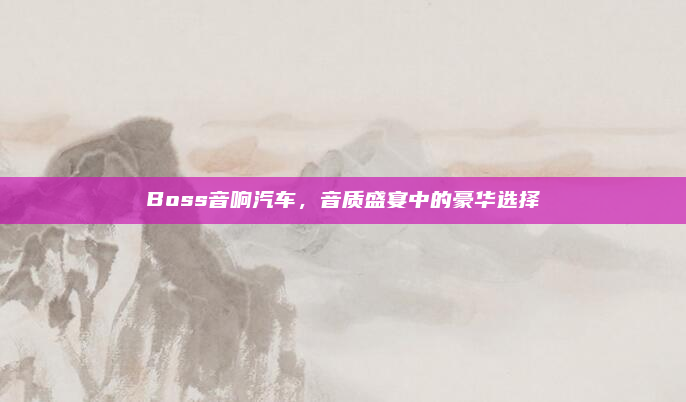 Boss音响汽车,音质盛宴中的豪华选择