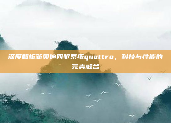 深度解析新奥迪四驱系统quattro,科技与性能的完美融合