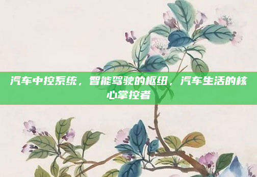 汽车中控系统，智能驾驶的枢纽，汽车生活的核心掌控者
