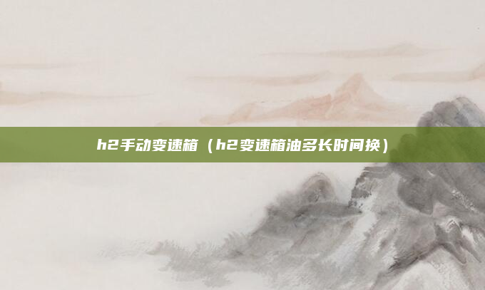 h2手动变速箱(h2变速箱油多长时间换)