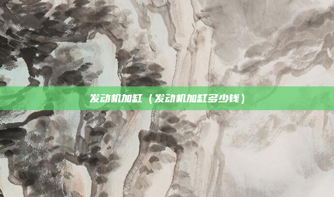 发动机加缸（发动机加缸多少钱）