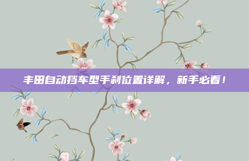 丰田自动挡车型手刹位置详解，新手必看！