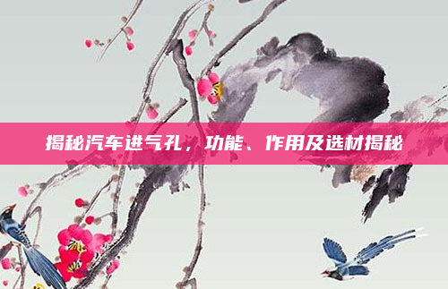 揭秘汽车进气孔，功能、作用及选材揭秘