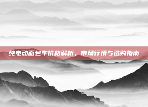 纯电动面包车价格解析，市场行情与选购指南