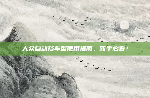 大众自动挡车型使用指南，新手必看！