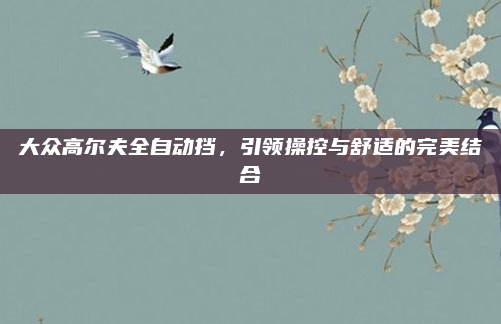大众高尔夫全自动挡，引领操控与舒适的完美结合