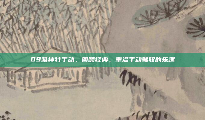 09雅绅特手动,回顾经典,重温手动驾驭的乐趣