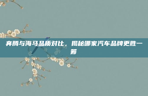 奔腾与海马品质对比，揭秘哪家汽车品牌更胜一筹