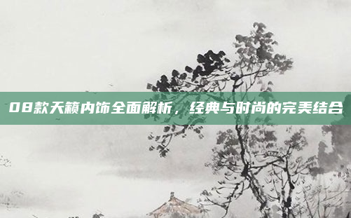 08款天籁内饰全面解析,经典与时尚的完美结合