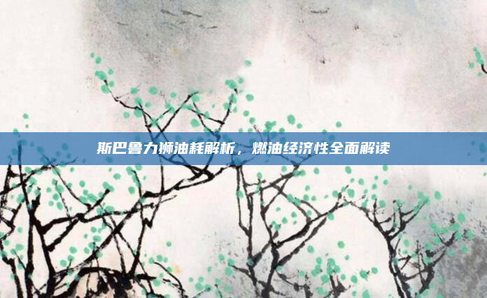 斯巴鲁力狮油耗解析,燃油经济性全面解读