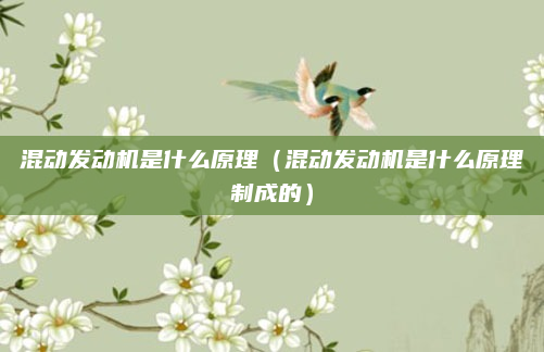 混动发动机是什么原理(混动发动机是什么原理制成的)