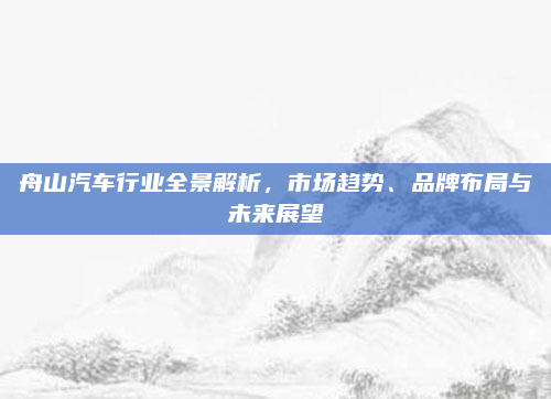 舟山汽车行业全景解析，市场趋势、品牌布局与未来展望