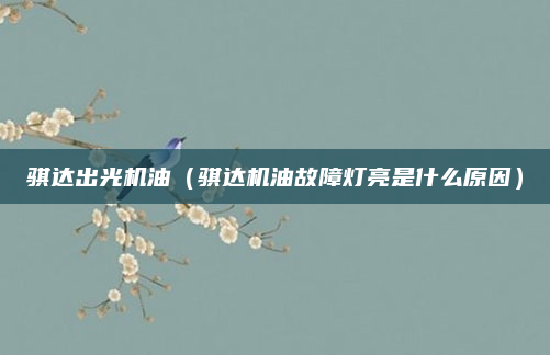 骐达出光机油（骐达机油故障灯亮是什么原因）