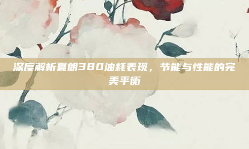 深度解析夏朗380油耗表现,节能与性能的完美平衡