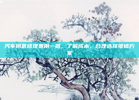汽车钥匙修理费用一览，了解成本，合理选择维修方案
