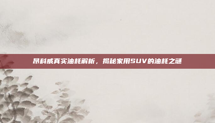 昂科威真实油耗解析,揭秘家用SUV的油耗之谜