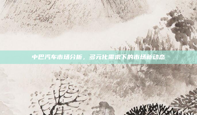 中巴汽车市场分析,多元化需求下的市场新动态