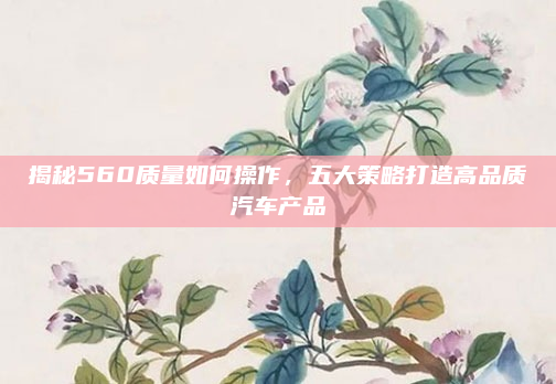 揭秘560质量如何操作,五大策略打造高品质汽车产品