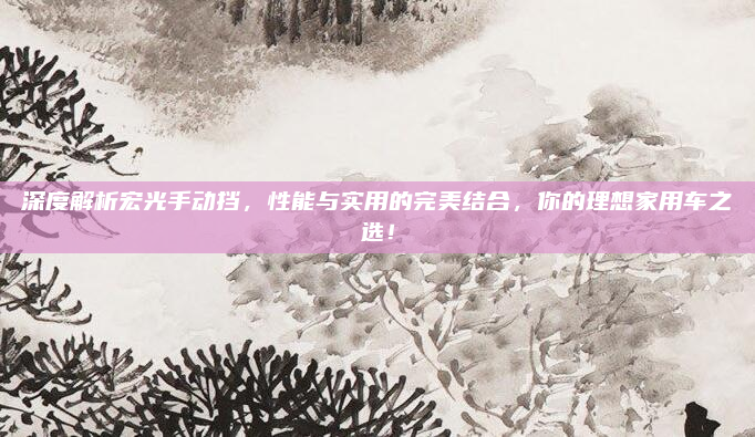 深度解析宏光手动挡，性能与实用的完美结合，你的理想家用车之选！