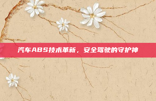 汽车ABS技术革新,安全驾驶的守护神