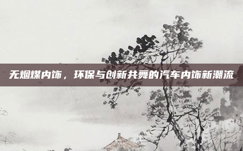 无烟煤内饰，环保与创新共舞的汽车内饰新潮流