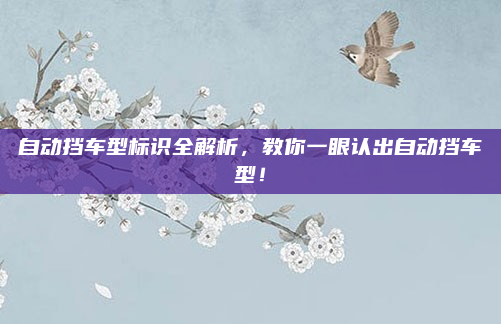 自动挡车型标识全解析,教你一眼认出自动挡车型!