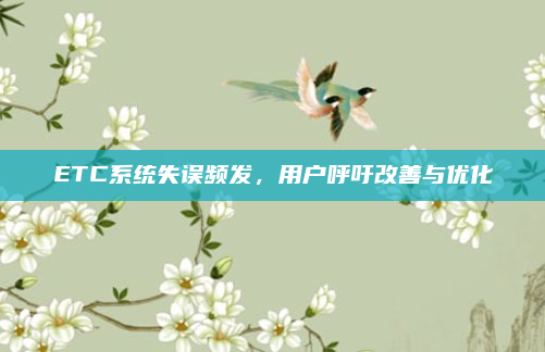 ETC系统失误频发，用户呼吁改善与优化